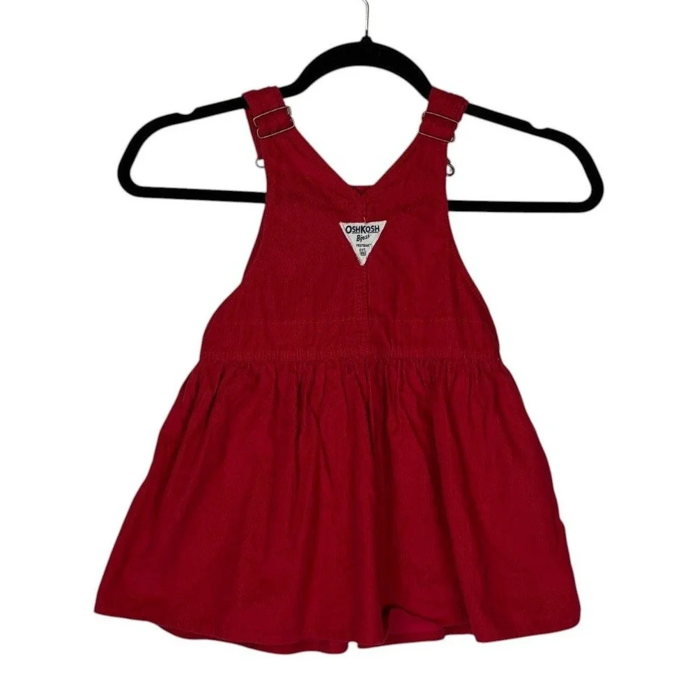 BUNDLE‎ OshKosh B'Gosh Corduroy Overall Dress Jumper Size 3T Red Holiday